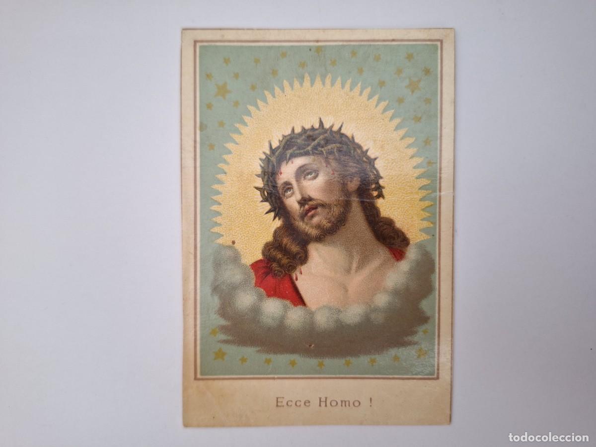 Cartoline: ANTIGUA ESTAMPA RELIGIOSA ECCE HOMO EST-97 RV CROMOLITOGRAFIA
