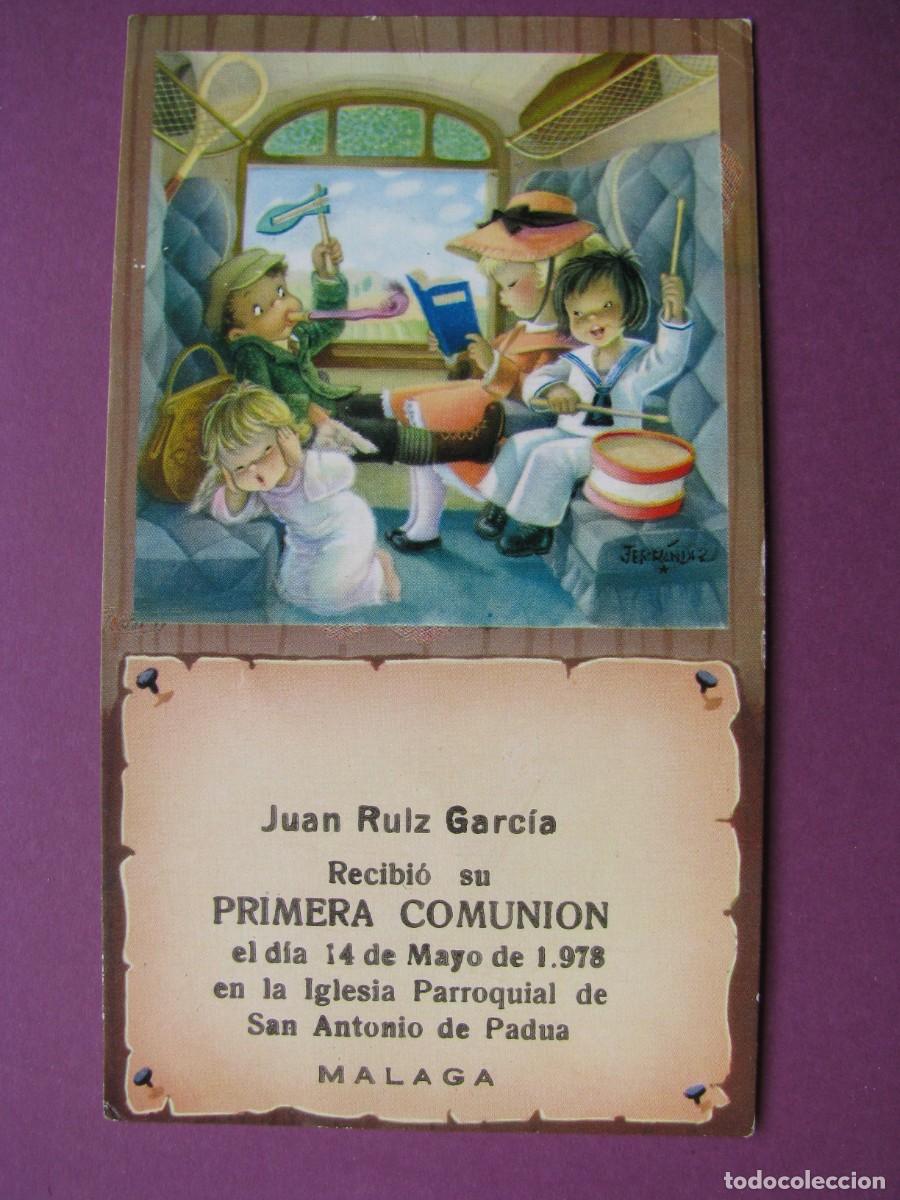 Postales: RECORDATORIO DE LA PRIMERA COMUNI&Oacute;N. IL. FERRANDIZ. MALAGA 1978. 11,5X6,5 CM