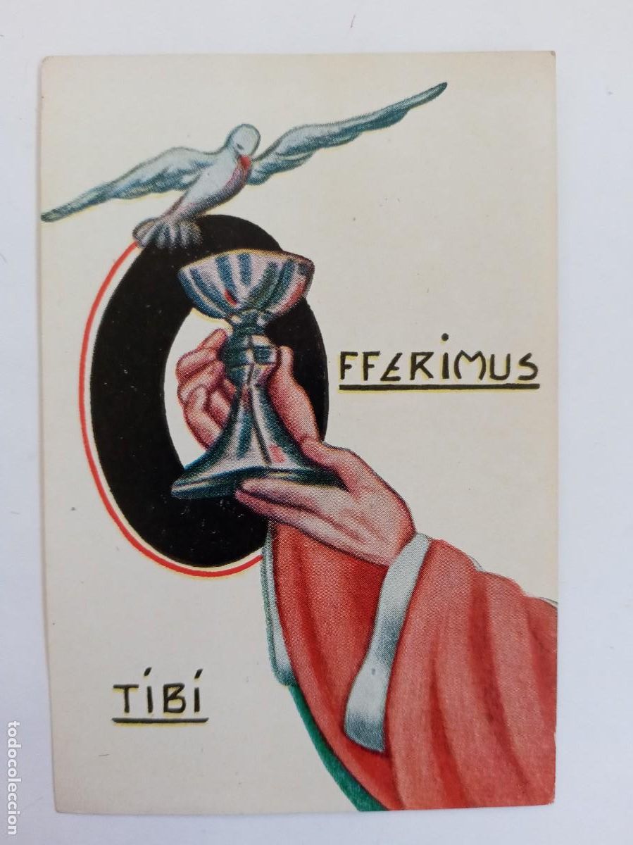 Postales: ESTAMPA RECUERDO SANTO OFICIO ( PRIMERA MISA ?) POR SACERDOTE . ALCANTARILLA , 1965