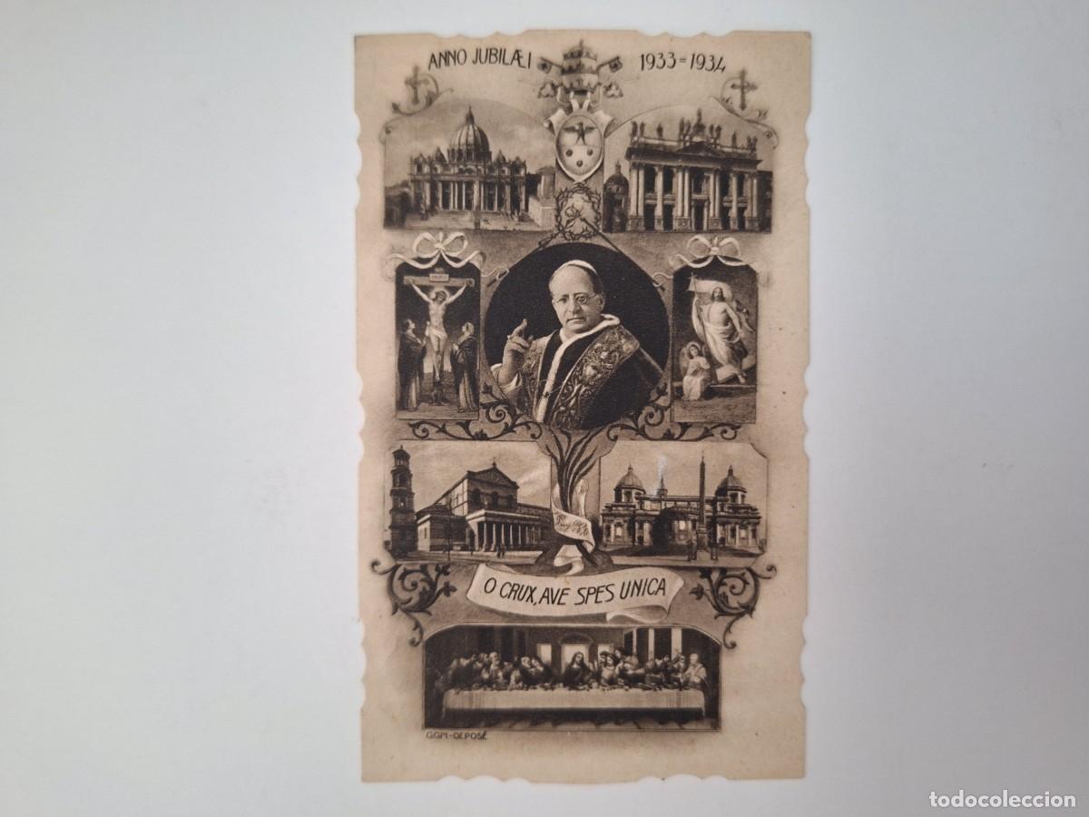 Postales: ANTIGUA ESTAMPA RELIGIOSA ANNO JUBILAEI O CRUX AVE SPES UNICA EST-110 RV TROQUELADA