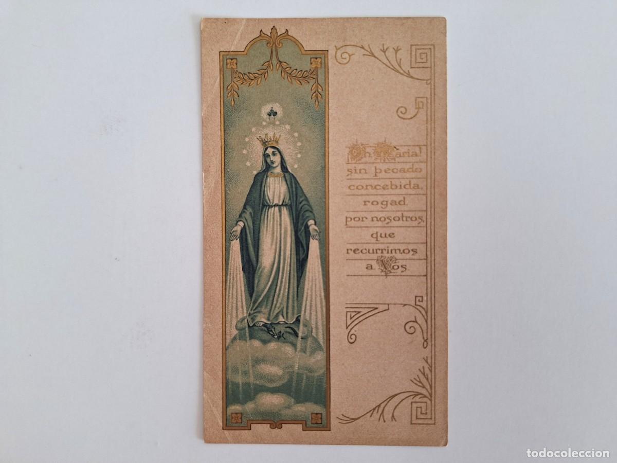 Cartoline: ANTIGUA ESTAMPA RELIGIOSA MARIA SIN PECADO CONCEBIDA EST-116 RV