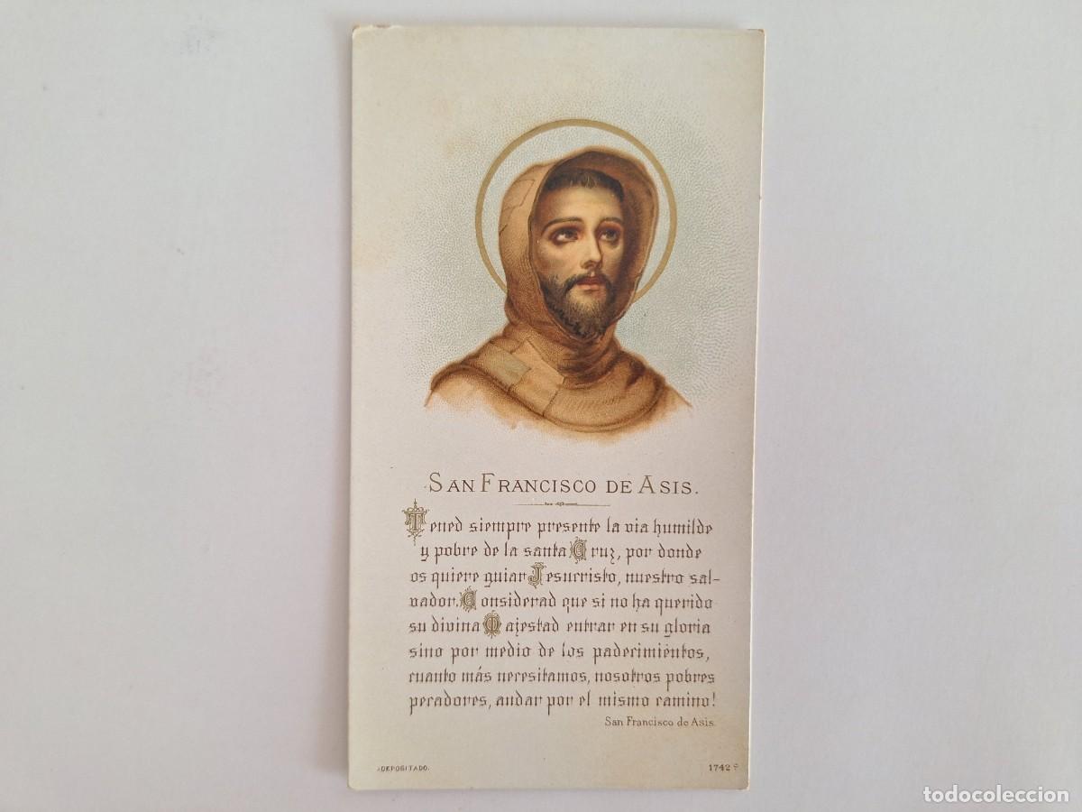 Postales: ANTIGUA ESTAMPA RELIGIOSA SAN FRANCISCO DE ASIS EST-147 RV