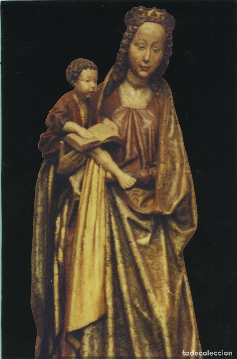 Postales: Virgen del Rosario. G&oacute;tico-Flamenco. S.XV. Madera Policromada. Iglesia de San Pedro. ZUMAIA (Guipuzc