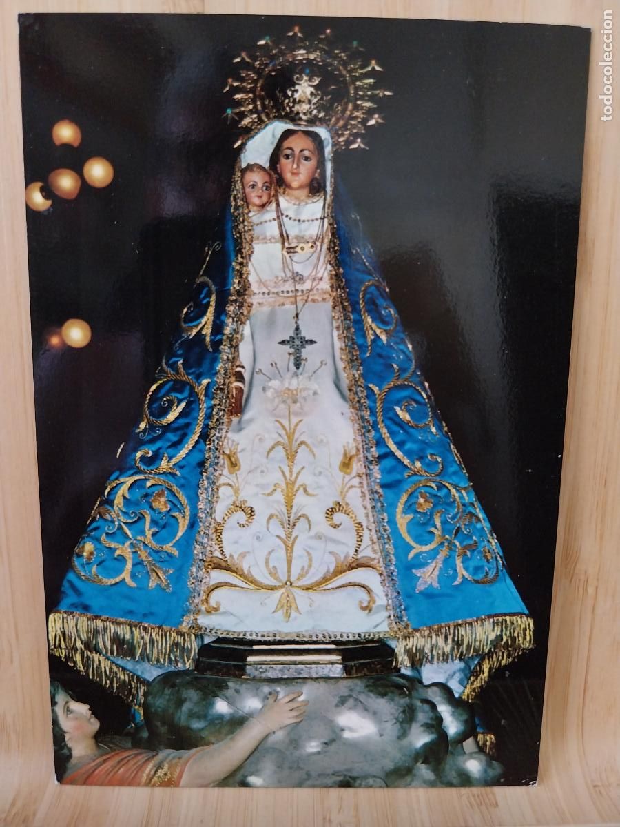 Postales: VIRGEN DEL SUFRAGIO BENIDORM NTRA SRA MANTO CELESTE ED GALIANA 19 SC ORIGINAL FONDO NEGRO