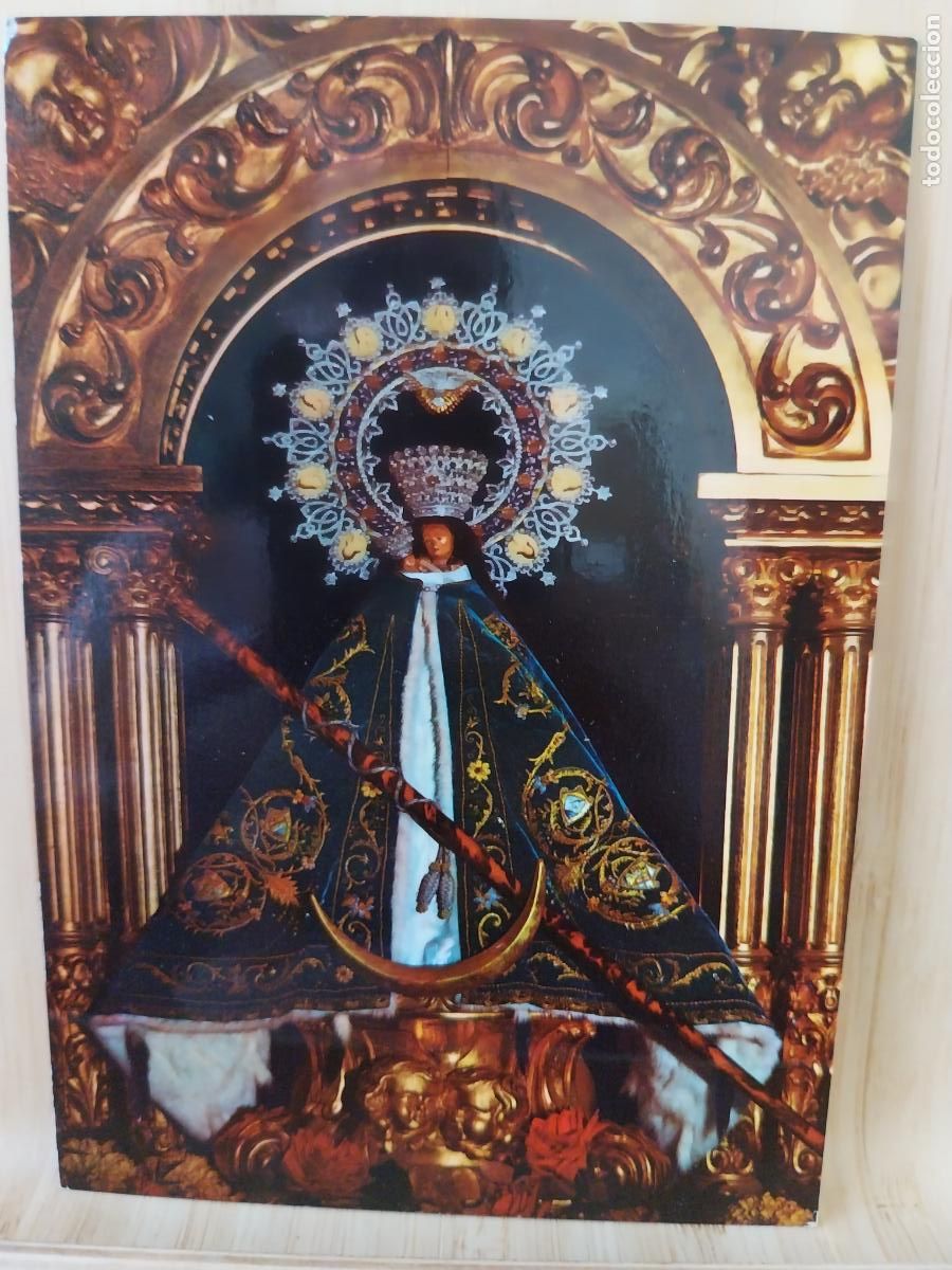 Postales: VIRGEN VIEN APARECIDA PATRONA MONTA&Ntilde;A NTRA SRA ED ARRIBAS 2002 SC ORIGINAL CORONADA MANTO AZUL DORAD