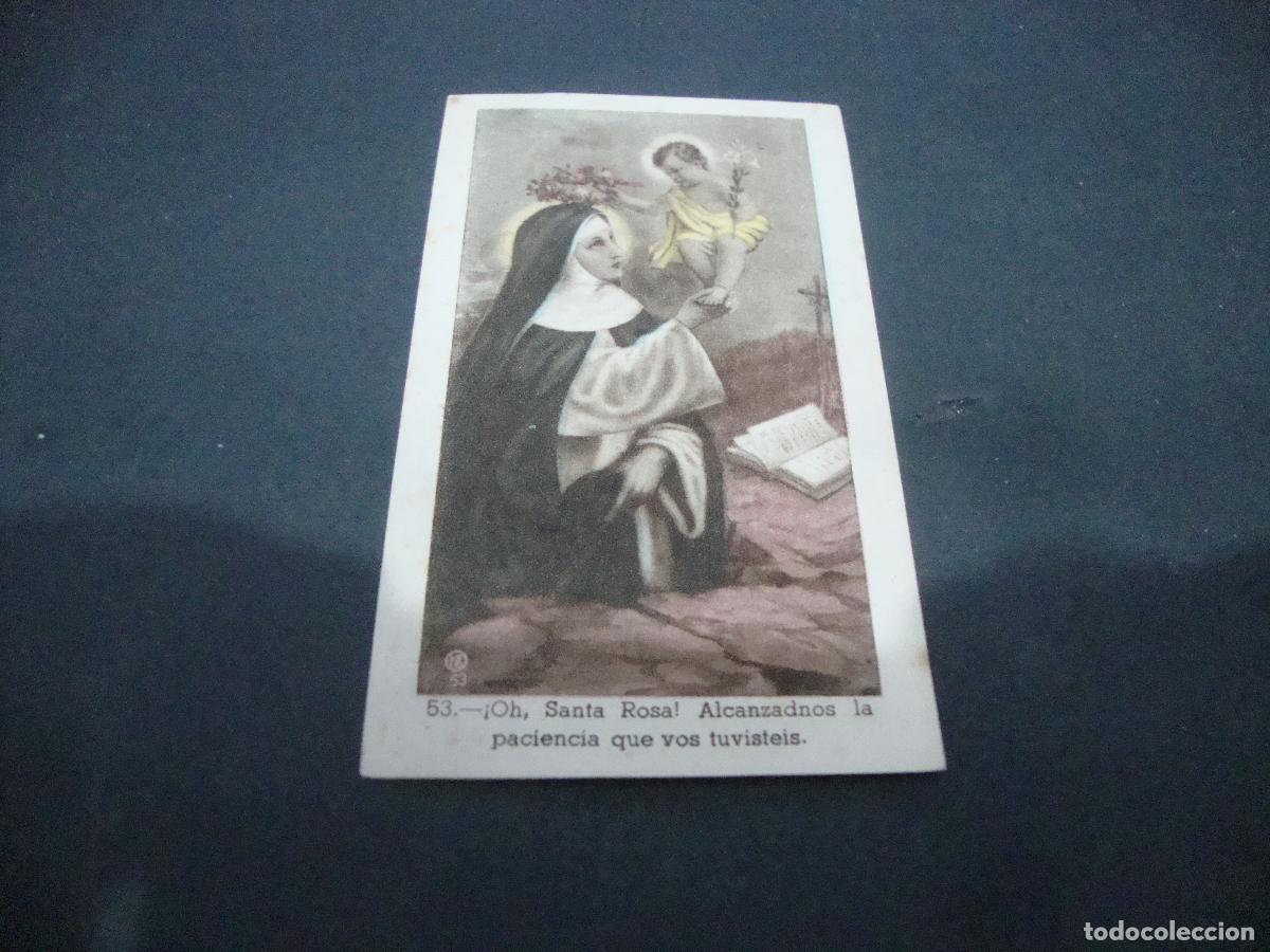 Postales: ANTIGUA ESTAMPA RELIGIOSA OH SANTA ROSA ALCANZADNOS LA PACIENCIA QUE VOS TUVISTEIS
