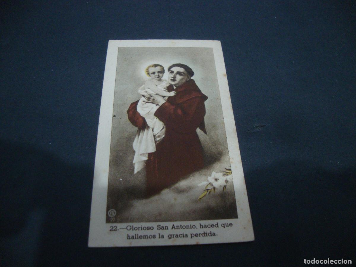 Postales: ANTIGUA ESTAMPA RELIGIOSA GLOROSIO SAN ANTONIO HACED QUE HALLEMOS LA GRACIA PERDIDA