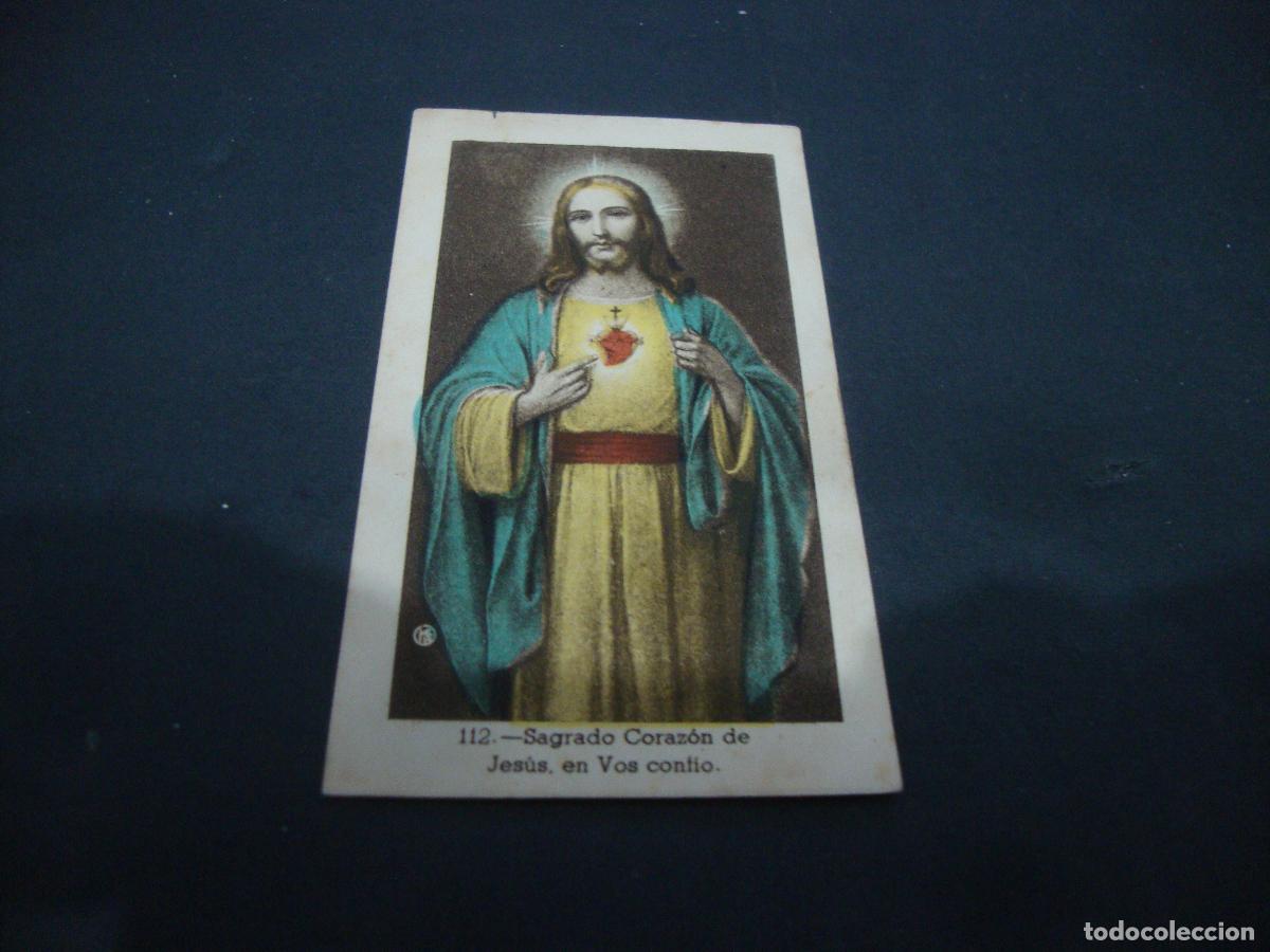 Postales: ANTIGUA ESTAMPA RELIGIOSA SAGRADO CORAZON DE JESUS EN VOS CONFIO