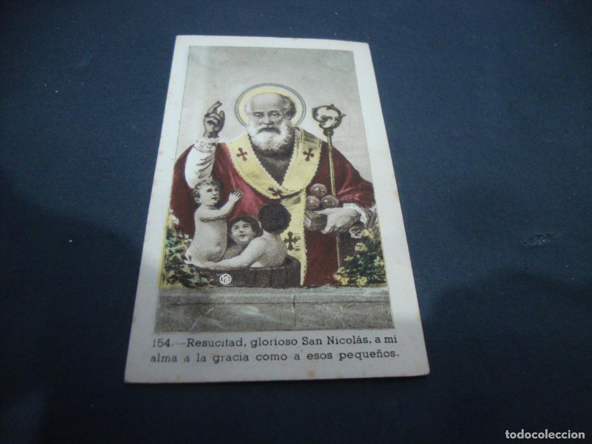 Postales: ANTIGUA ESTAMPA RELIGIOSA RESUCITAD GLORIOSO SAN NICOLAS A MI ALMA A LA GRACIA COMO A ESOS PEQUE&Ntilde;OS
