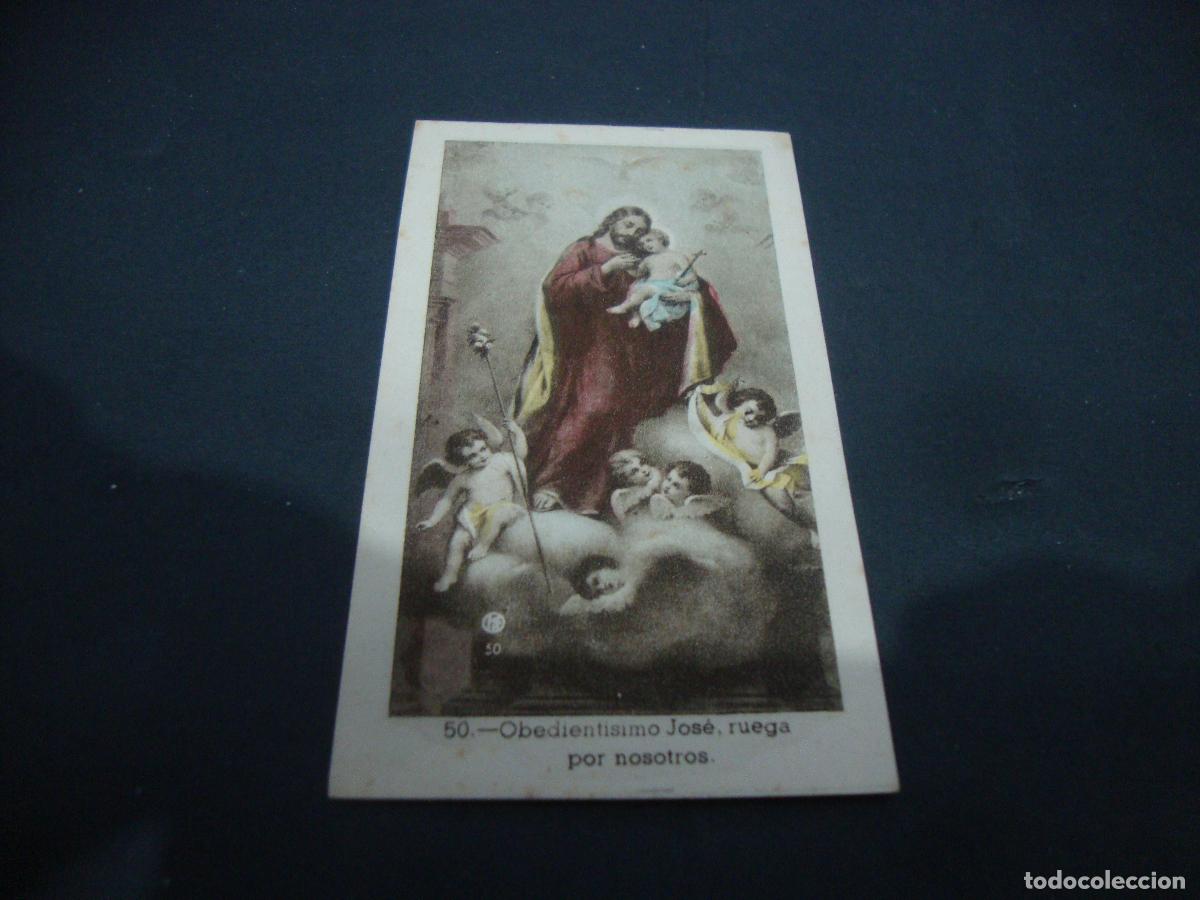 Postales: ANTIGUA ESTAMPA RELIGIOSA OBEDIENTISIMO JOSE RUEGA POR NOSOTROS