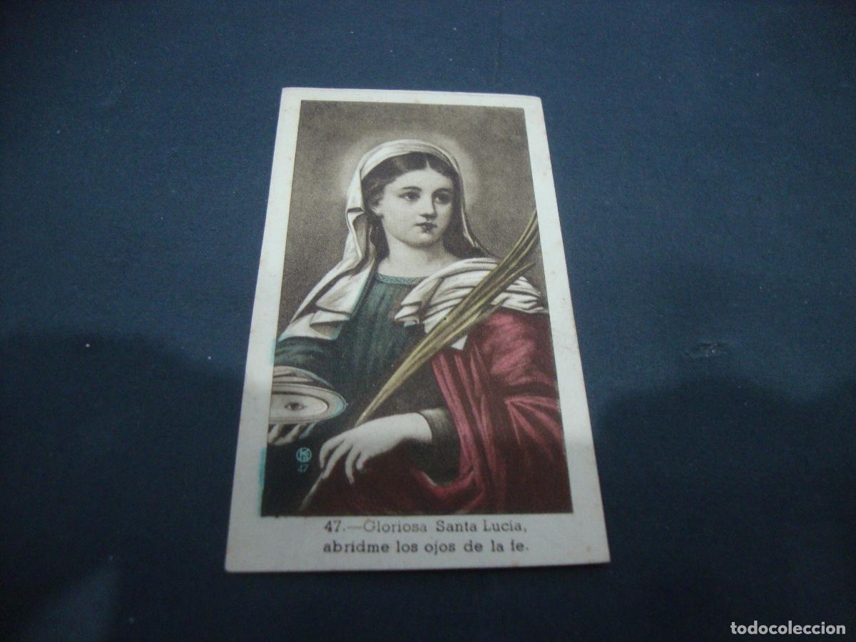 Postales: ANTIGUA ESTAMPA RELIGIOSA GLORIOSA SANTA LUCIA ABRIDME LOS OJOS DE LA FE
