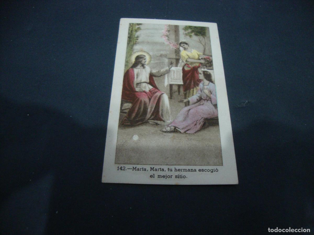 Postales: ANTIGUA ESTAMPA RELIGIOSA MARTA MARTA TU HERMANA ESCOGIO EL MEJOR SITIO