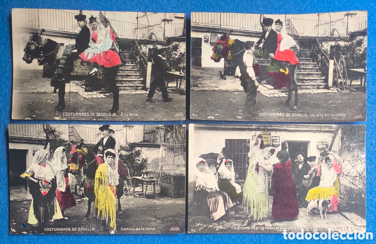 Postales: SEVILLA FOLKLORE COSTUMBRES POSTAL FOTOGR&Aacute;FICA ILUMINADA LOTE 4 CLICH&Eacute; ERNESTO CIRCULADA 1908