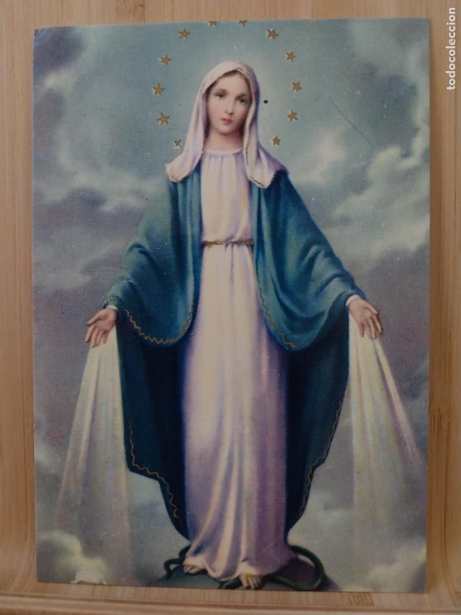 Postales: VIRGEN MILAGROSA ED SANTUS 25 SC ORIGINAL A&Ntilde;O 1970