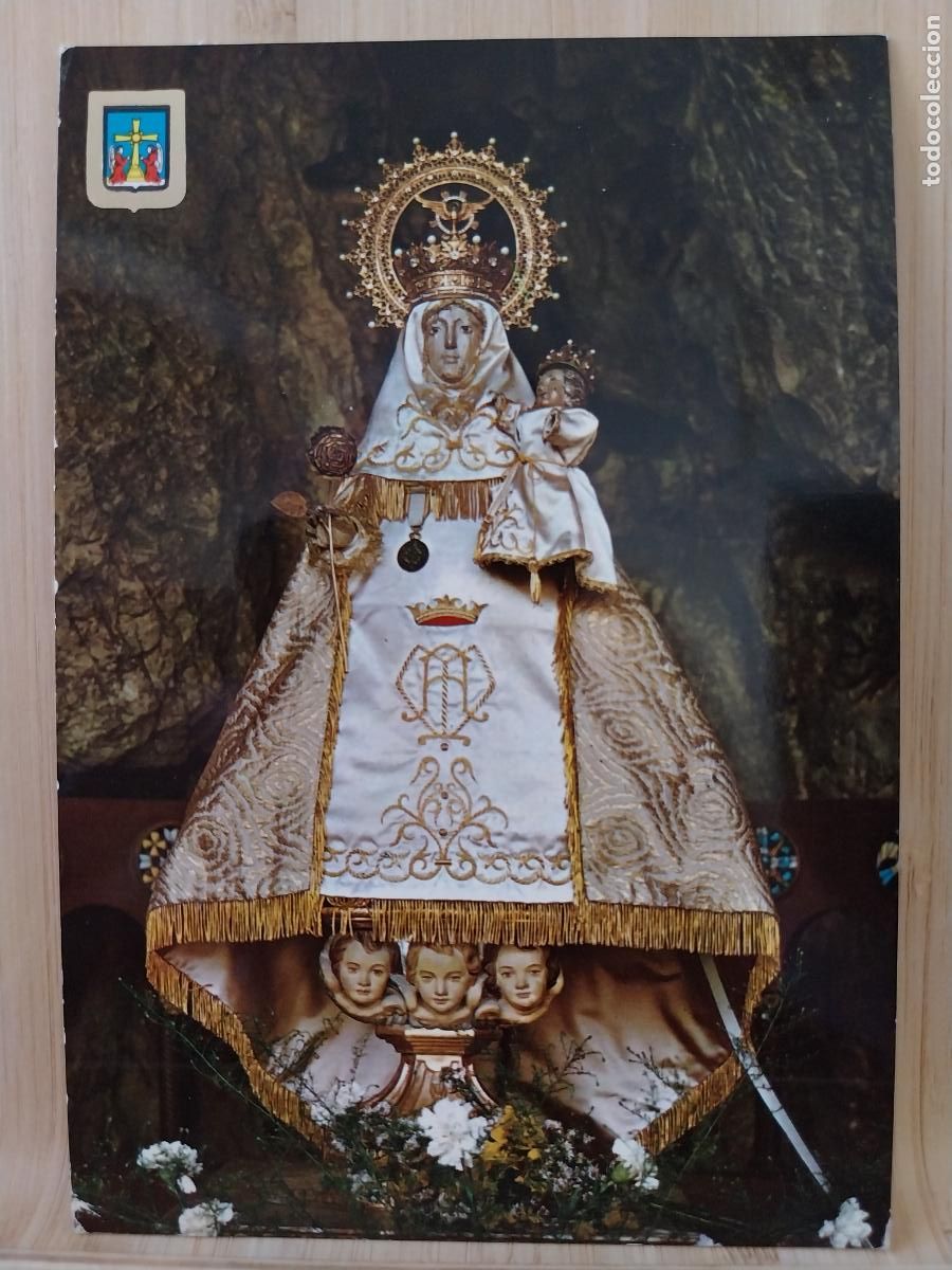 Postales: VIRGEN COVADONGA PATRONA ASTURIAS ED FISA 15 CIRCULADA A&Ntilde;O 1965