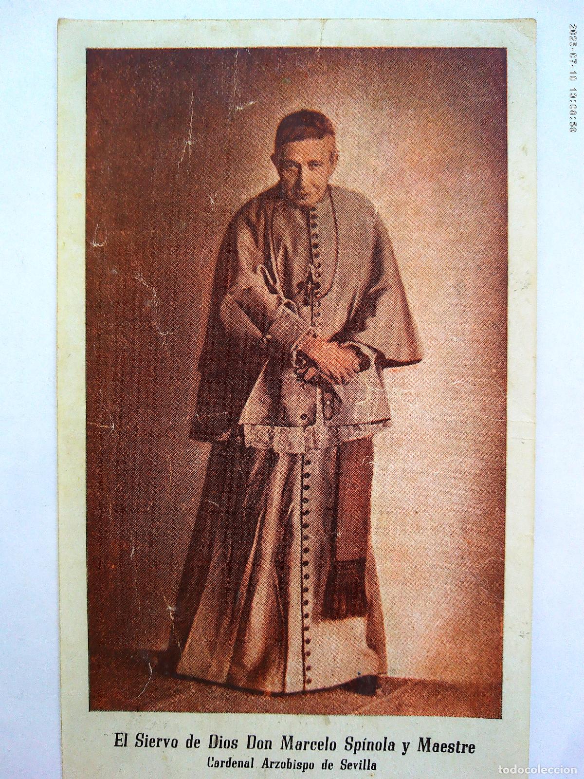 Postales: ESTAMPA DEL SIERVO DE DIOS D. MARCELO SPINOLA. RECUERDO CASA-NOVICIADO. SANLUCAR LA MAYOR 1956