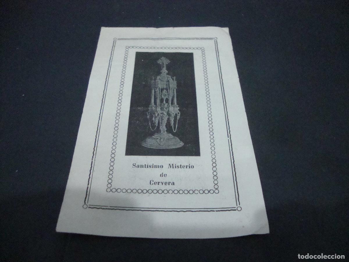 Postales: ESTAMPA RELIGIOSA SANTISIMO MISTERIO DE CERVERA VER PARTE DE ATRAS