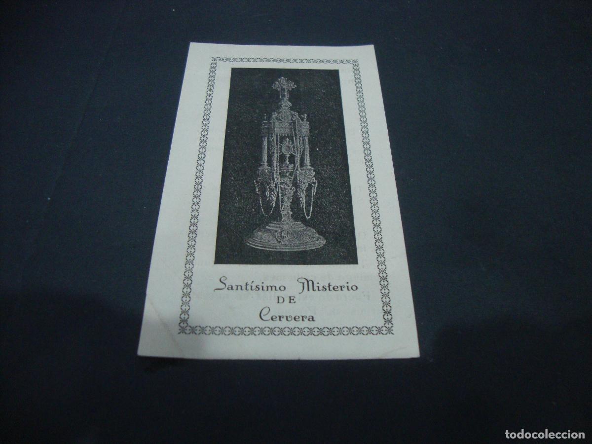 Postales: ESTAMPA RELIGIOSA SANTISIMO MISTERIO DE CERVERA VER PARTE DE ATRAS