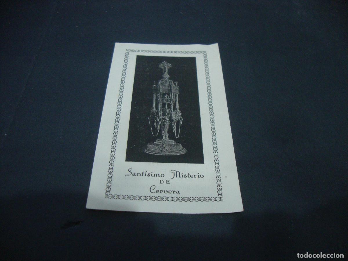 Postales: ESTAMPA RELIGIOSA SANTISIMO MISTERIO DE CERVERA VER PARTE DE ATRAS