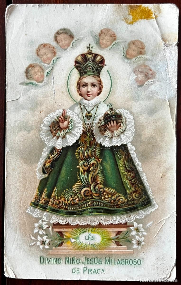 Postales: Postal del Divino Ni&ntilde;o Jes&uacute;s Milagroso de Praga. Escrita, tal como se ve en las fotos algun ligero d