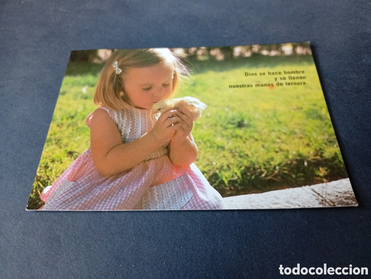 Postkarten: Postal ni&ntilde;a pollito, pensamiento religioso