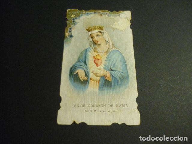 Postales: DULCE CORAZON DE MARIA ANTIGUA ESTAMPA CROMOLITOGRAFICA