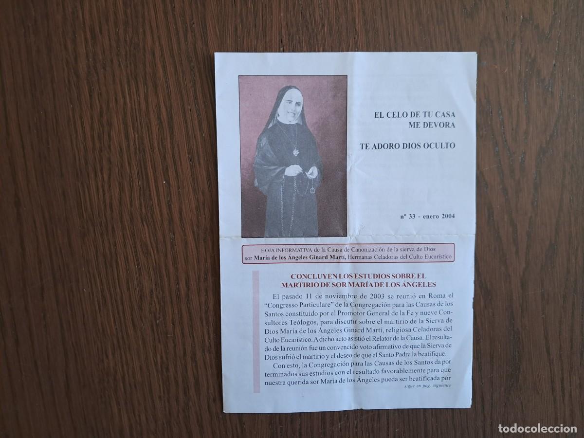 Postkarten: estampa religiosa, folleto, beata Maria De Los &Aacute;ngeles Ginard Mart&iacute;, n&ordm; 33, enero 2004.