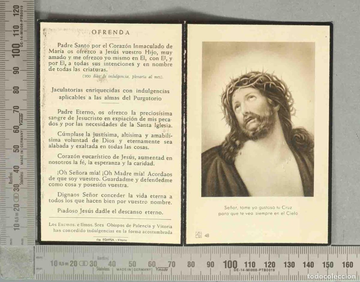 Postkarten: ESQUELA. AURELIO VERA-FAJARDO Y PICATOSTE. INTENDE DE EJERCITO. VITORIA 1946. CON RETRATO