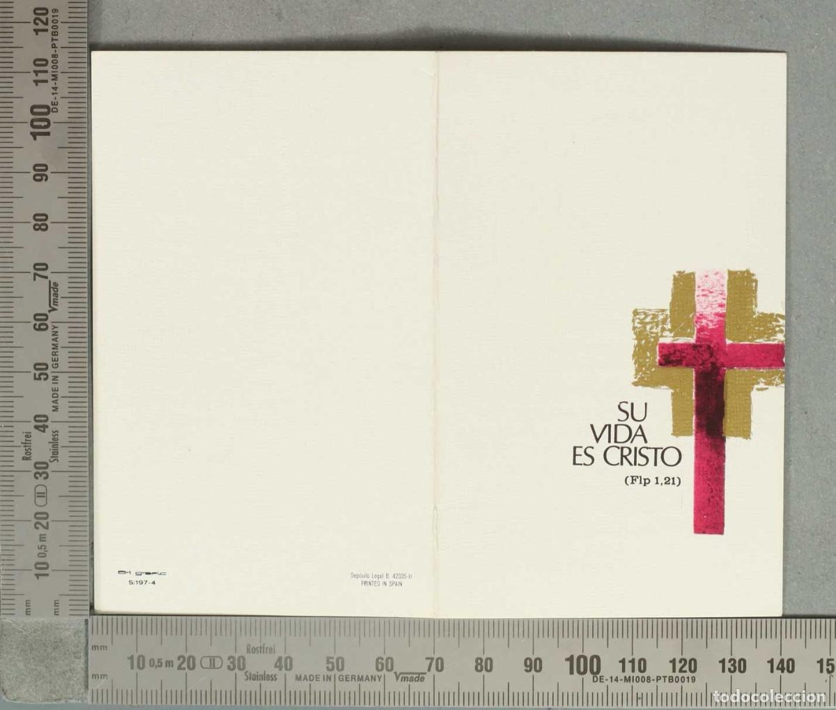 Postales: ESQUELA. Su vida es Cristo - MUJER ACCIDENTE DE TRANFICO EN MANZANARES 33 A&Ntilde;OS 1972. CON FOTO