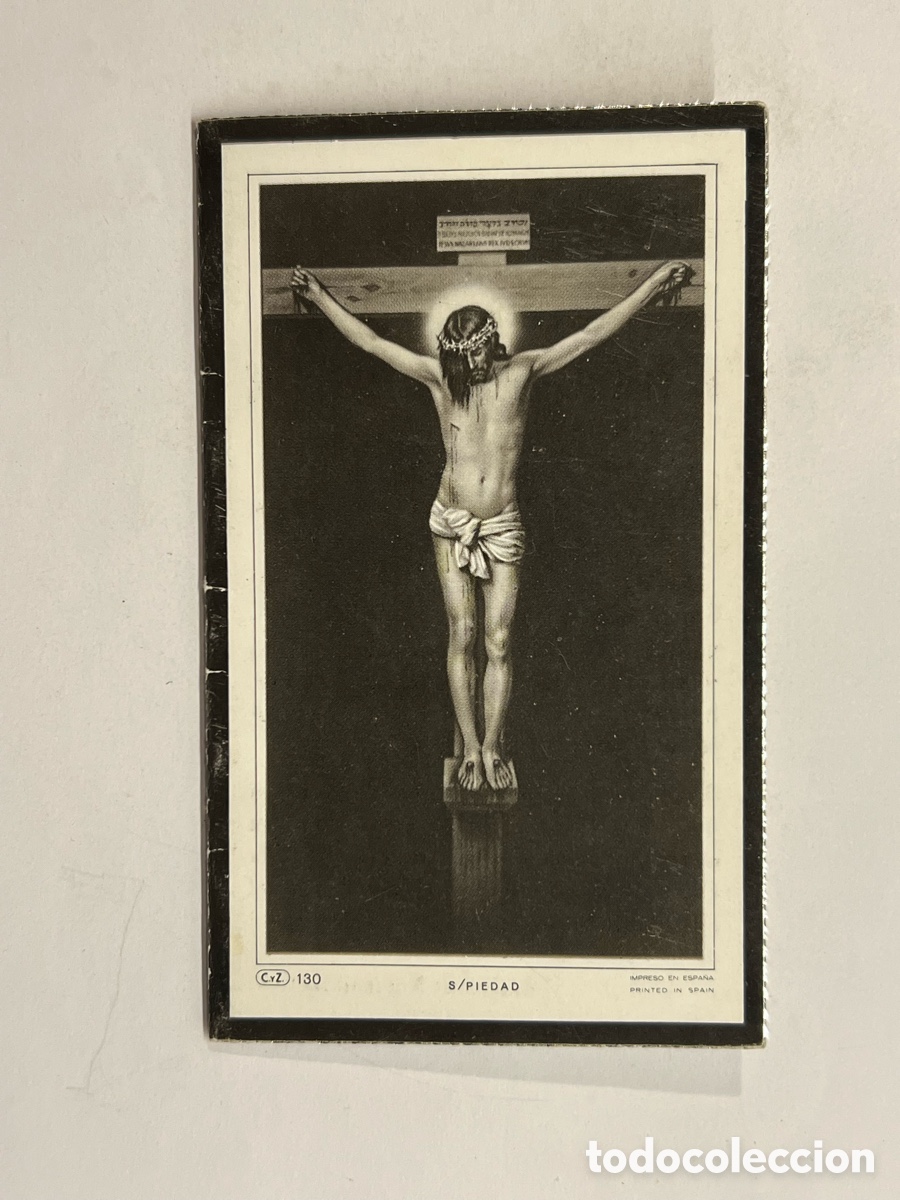 Postales: LA ELIANA Valencia. Esquela recordatorio D. VICENTE MOLINA. Iglesia de la Virgen del Carmen (a.1970)