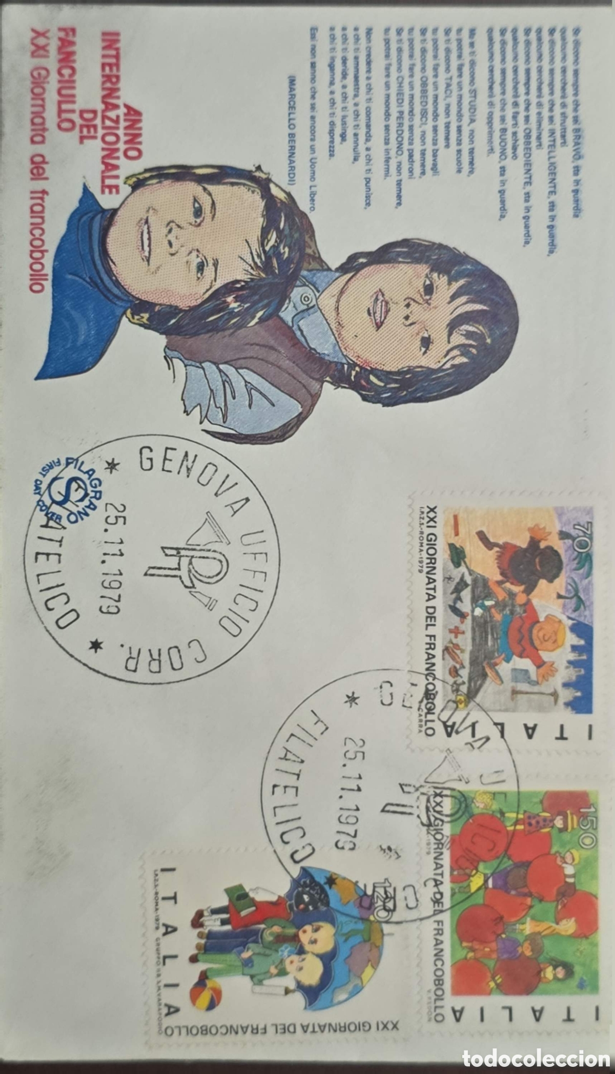 Postales: CA)Italy.1979 (Specifically November 25, 1979, as indicated by the first day cancellations Philately