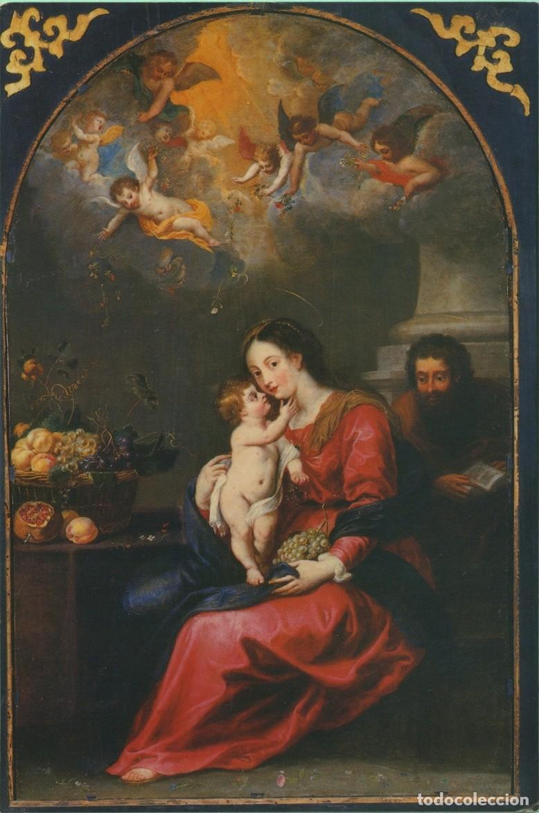 Postales: Virgen de las Uvas. &Oacute;leo sobre cobre-seghers, s. XVII. Iglesia Museo de Santa Mar&iacute;a. MEDINA DE RIOSE