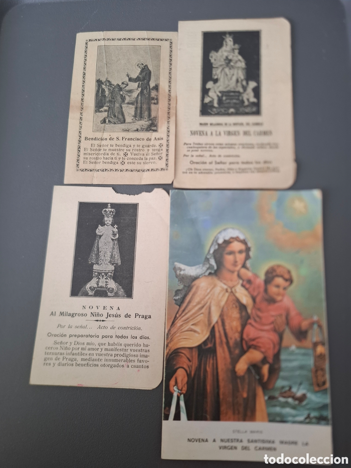 Postales: Novena Ni&ntilde;o Jes&uacute;s de Praga , Virgen del Carmen y bendici&oacute;n S.Fco de As&iacute;s