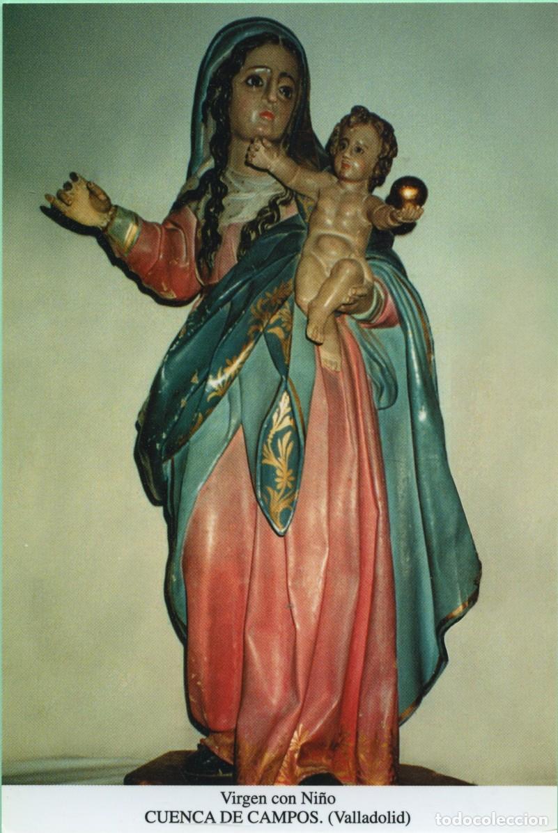 Postales: Tarjet&oacute;n. Virgen con Ni&ntilde;o. Cuenca de Campos. (Valladolid)