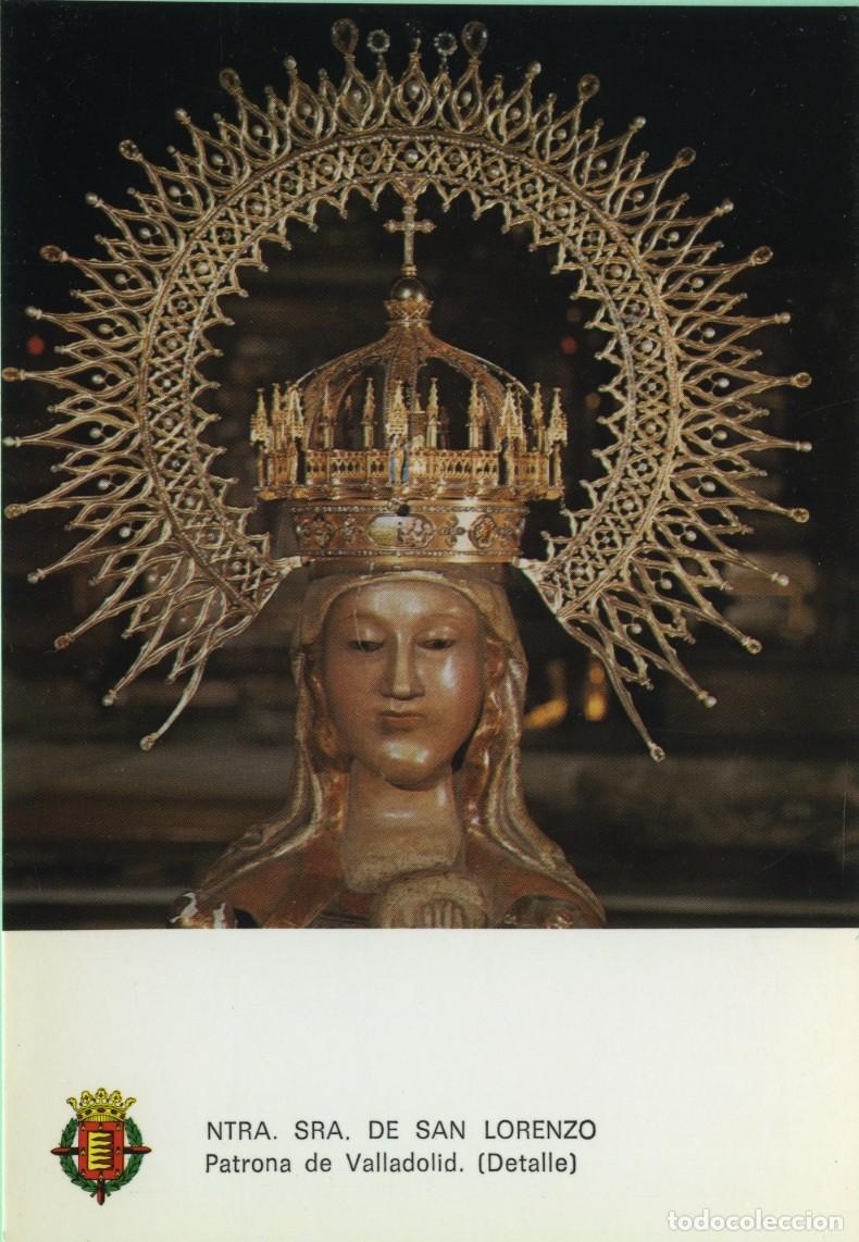 Postales: Ntra. Sra. de San Lorenzo. Patrona de Valladolid. (Detalle). Oraci&oacute;n en reverso. 1980