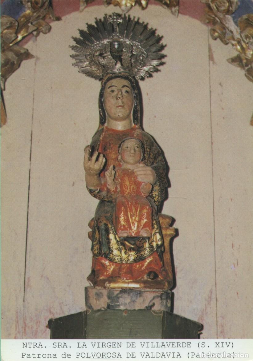 Postales: Tarjet&oacute;n con himno. Ntra. Sra. La Virgen de Villaverde (S. XIV). Patrona de Polvorosa de Valdavia