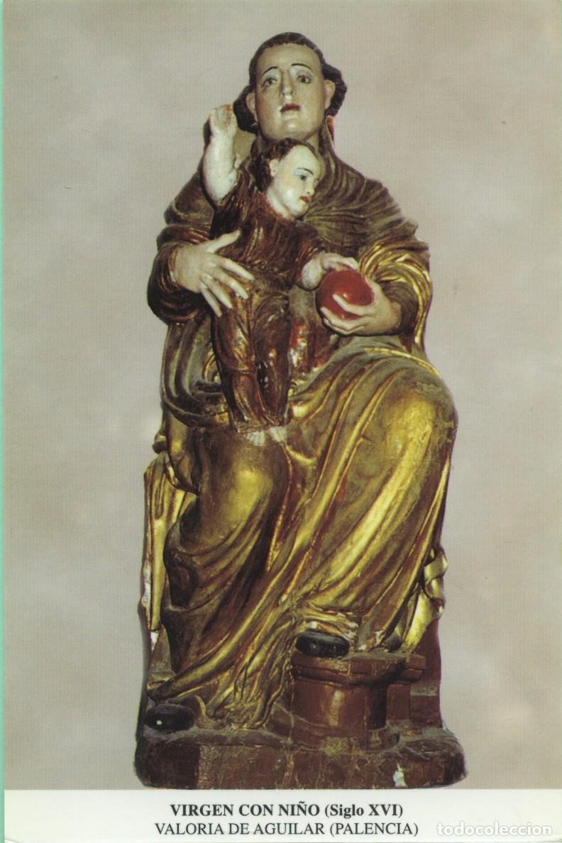Postales: Tarjet&oacute;n. Virgen con Ni&ntilde;o (Siglo XVI). Valoria de Aguilar (Palencia)