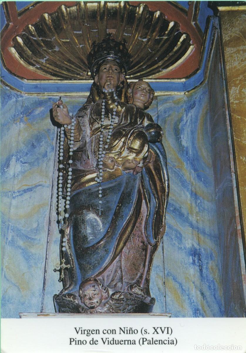 Postales: Tarjet&oacute;n. Virgen con Ni&ntilde;o (s. XVI). Pino de Viduerna (Palencia)
