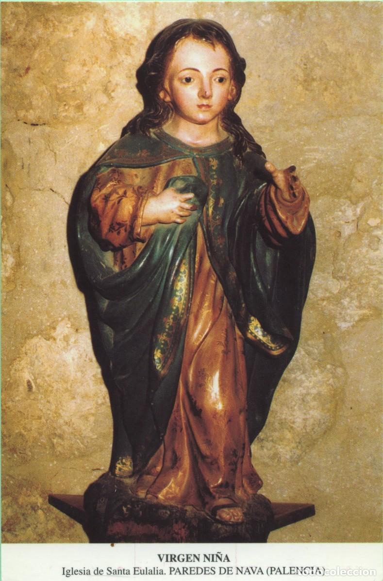 Postales: Tarjet&oacute;n. Virgen Ni&ntilde;a. Iglesia de Santa Eulalia. Paredes de Nava (Palencia)