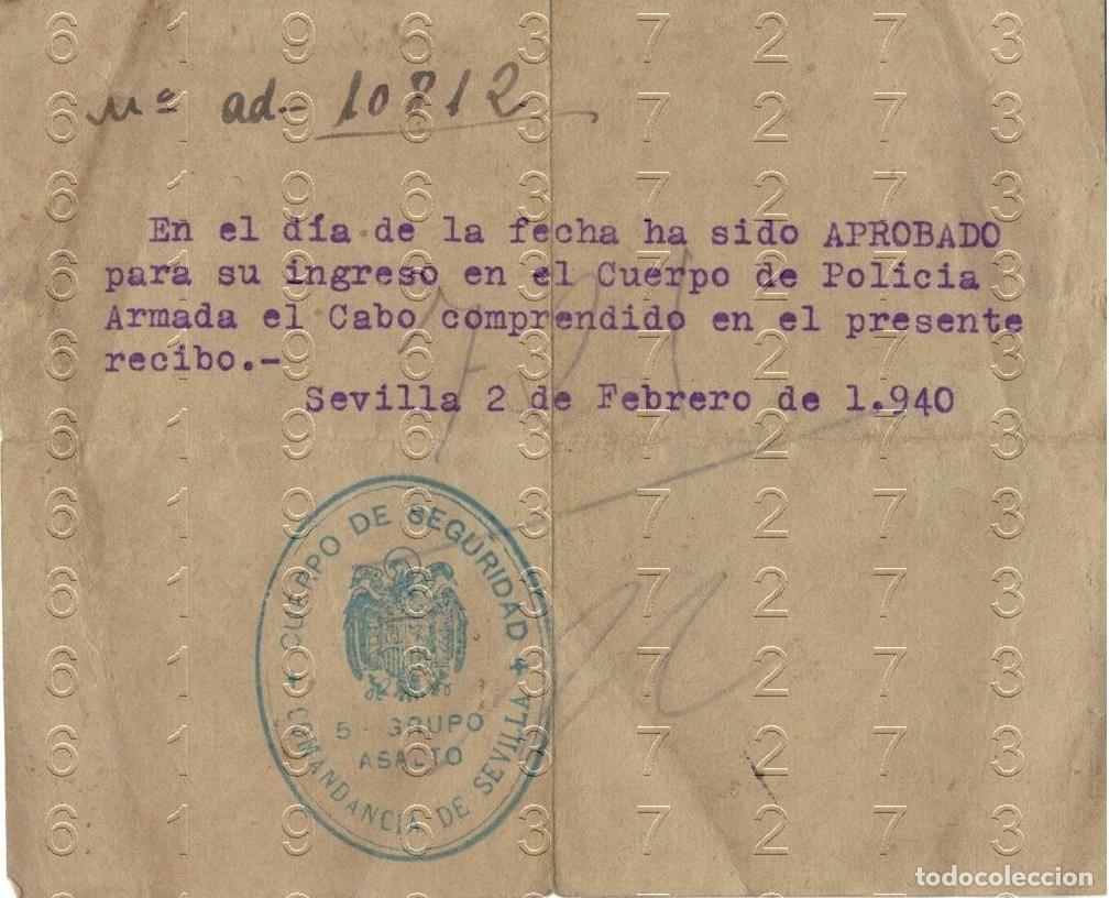 Postales: SEVILLA POLICIA ARMADA 1940 CABO APROBADO OPOSICION B47