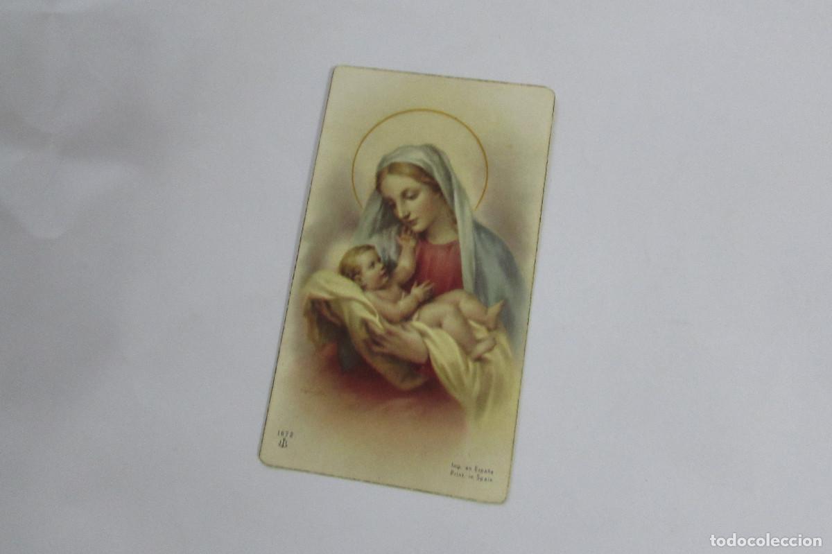 Postales: ESTAMPA VIRGEN MARIA NI&Ntilde;O JESUS ESCRITA