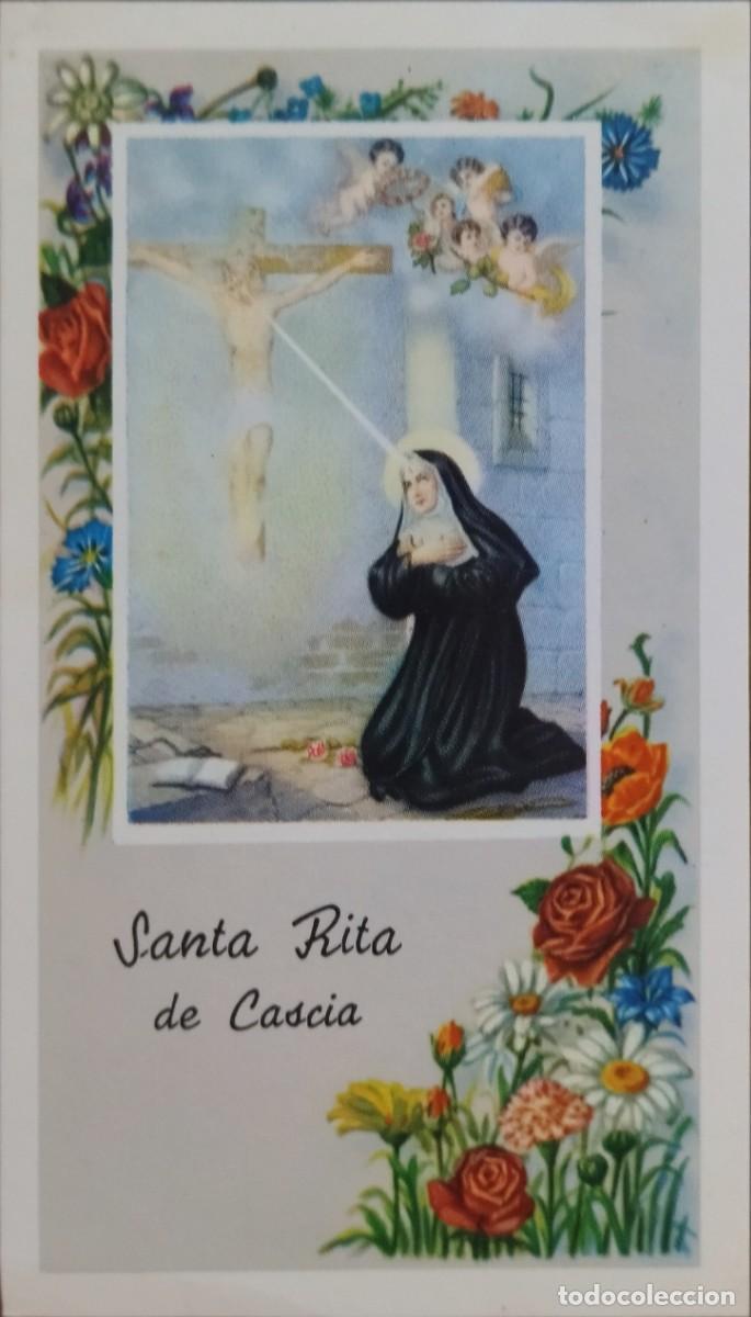 Postales: ESTAMPILLA RELIGIOSA ORACI&Oacute;N A SANTA RITA DE VASCIA - SANTA DE LOS IMPOSIBLES. EXCELENTE ESTADO.