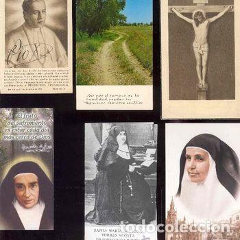 Postales: Estampitas religiosas San Pio X Santa Angela de la Cruz 1948 2003 Lote de 6 Ilustrado PEIFER