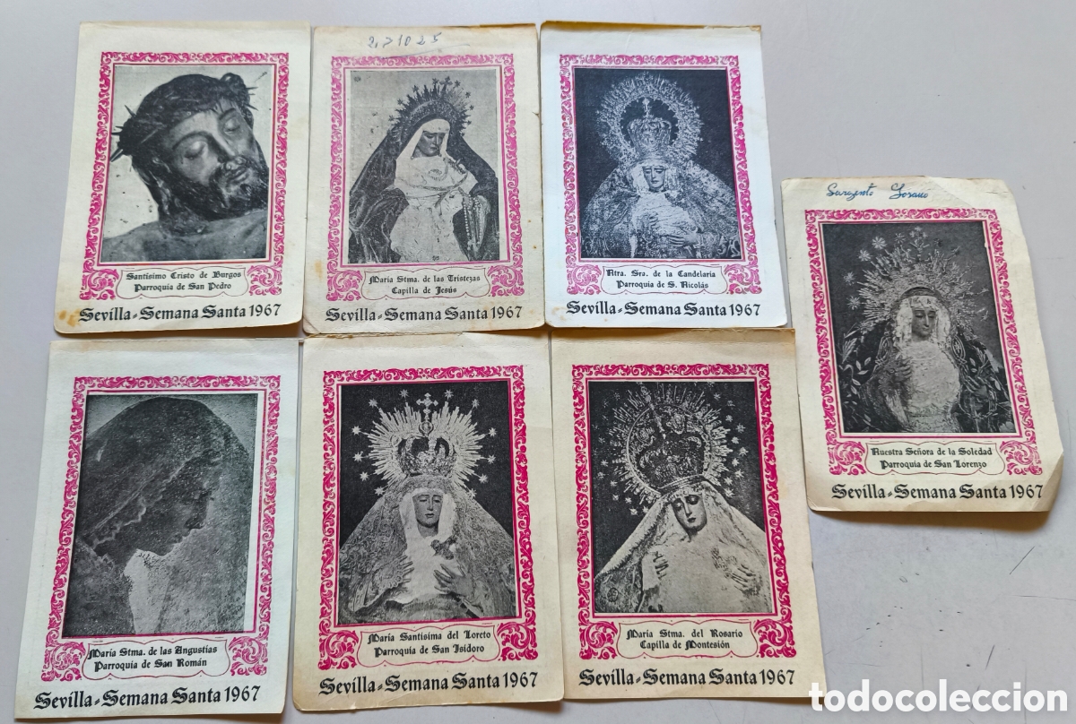 Postales: 7 tarjetas sagradas antiguas de la Virgen Semana, a&ntilde;o 1967