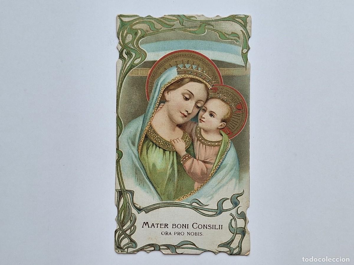 Postales: ANTIGUA ESTAMPA RELIGIOSA MATER BONI CONSILII ORA POR NOBIS EST-167 RV