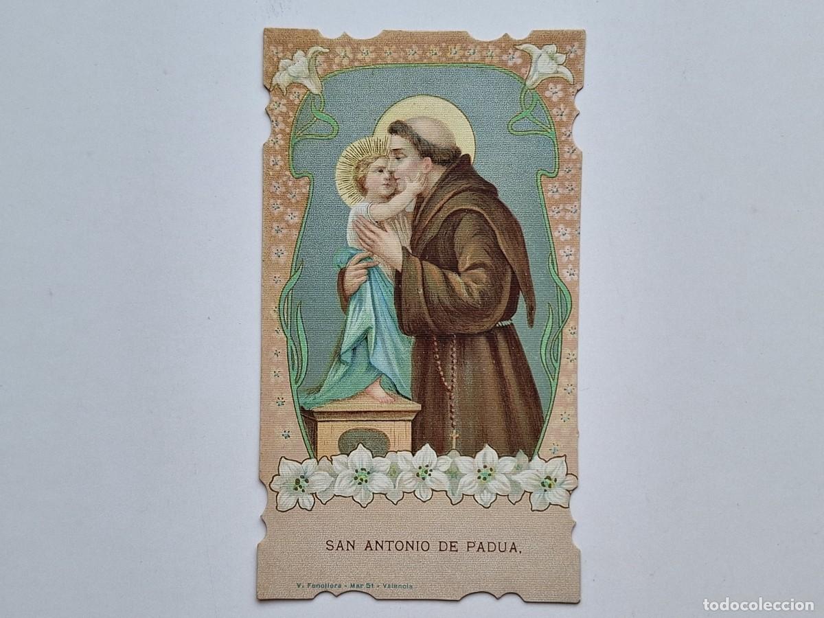 Postales: ANTIGUA ESTAMPA RELIGIOSA SAN ANTONIO DE PADUA EST-170 RV