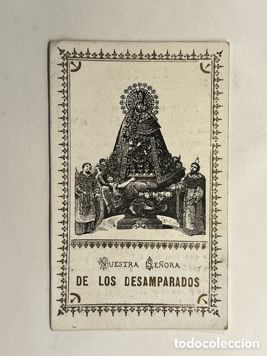 Postales: NUESTRA SE&Ntilde;ORA DE LOS DESAMPARADOS.. Hermosa Estampa con relieve troquelado (h.1900?)
