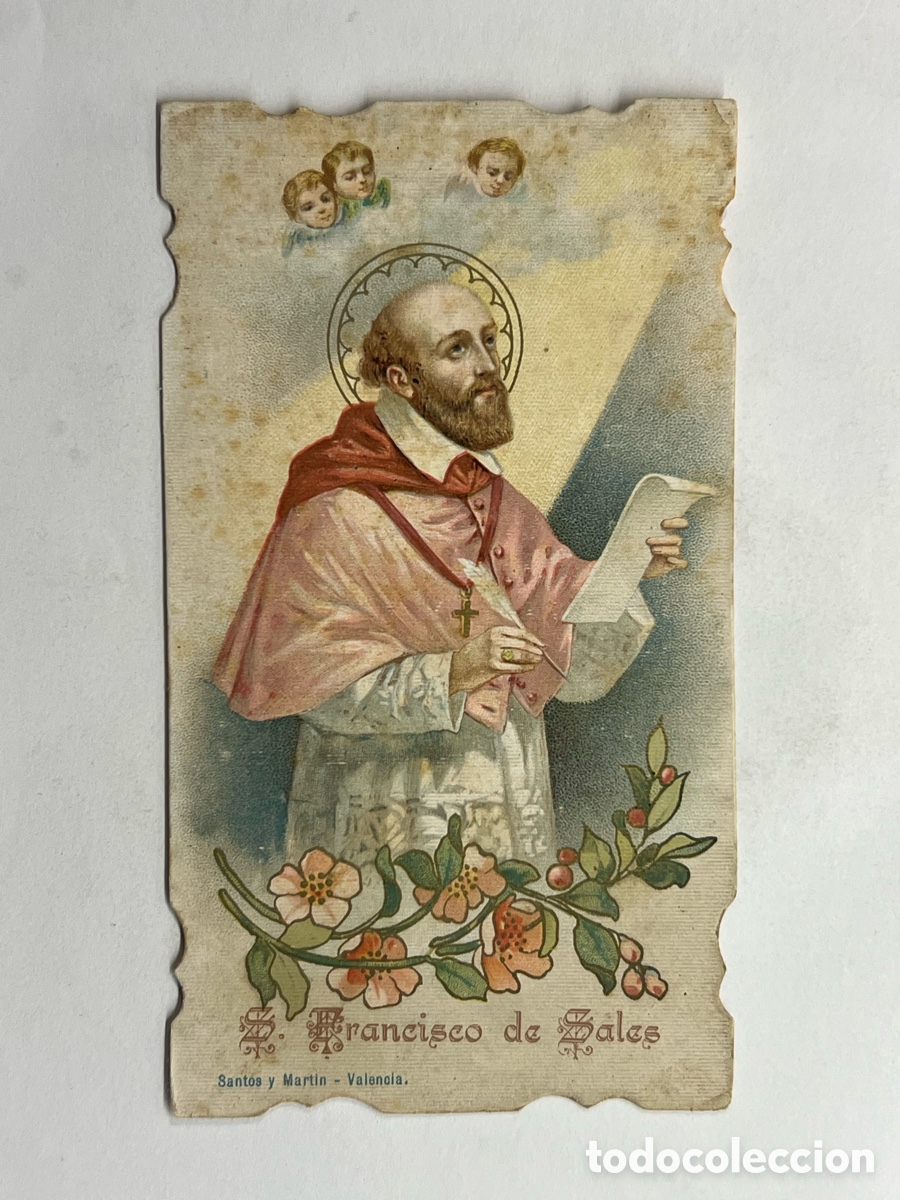 Postales: ESTAMPA. San Francisco de Sales.. Reverso Dia de la Prensa Y Fundaci&oacute;n del Semanario Cat&oacute;lico