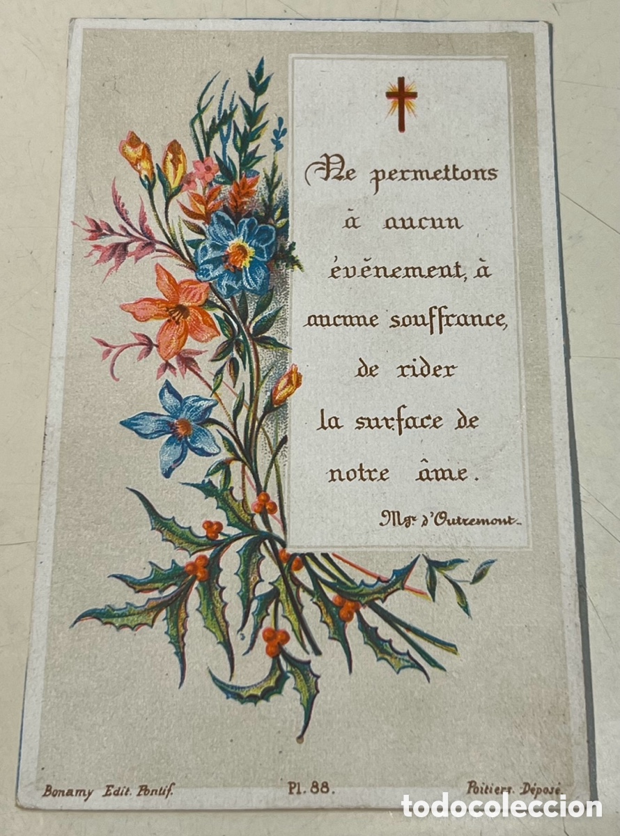 Postales: Estampa Religiosa. En Franc&eacute;s. A&ntilde;os 40.