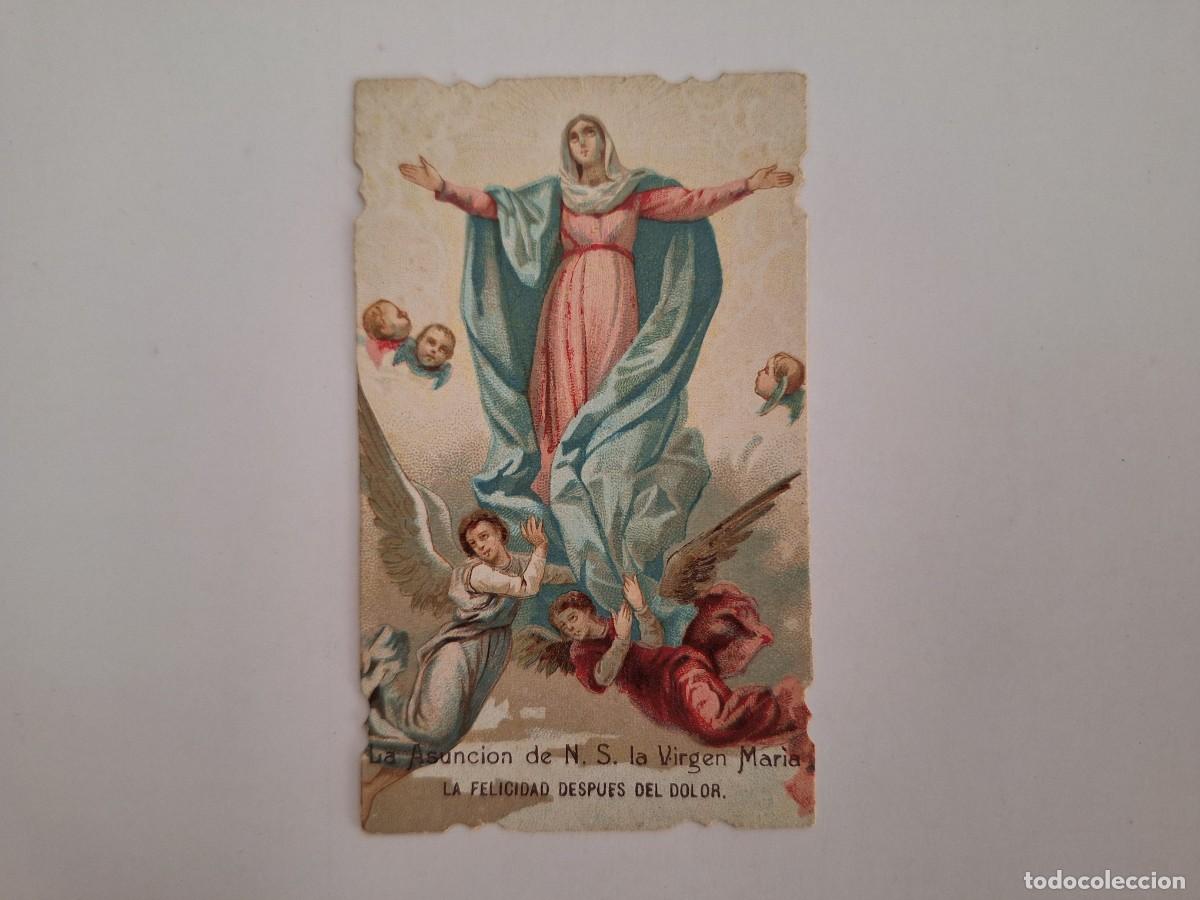 Cartoline: ANTIGUA ESTAMPA RELIGIOSA LA ASUNCION VIRGEN MARIA EST-187 RV